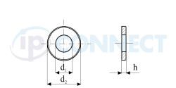 Podložka M 3, pr. 3,2 x 7 x 0,5, A2 -  Podložka plochá (DIN 125A)