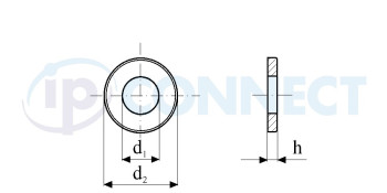 Podložka M 10, pr. 10,5 x 20 x 2, A2 -  Podložka plochá (DIN 125A)