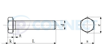 Šroub M 14 x 100, pevnost 8.8, černěný - Šestihranný s celým závitem (DIN 933)