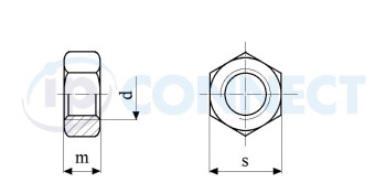 Matice UNC 5/8", pevnost 8.8, bez PÚ - Whitworth, Šestihranná (DIN 934)