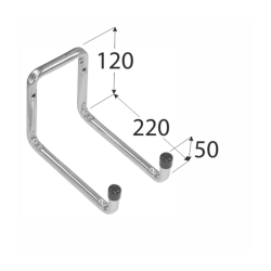 Hák garážový dvojitý U 220 mm, H2U 220, Velano